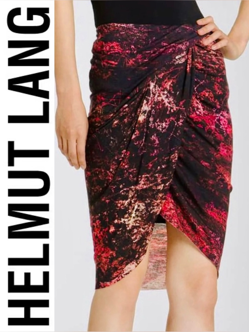 Helmut Lang Multicolor Draped Skirt Size S
